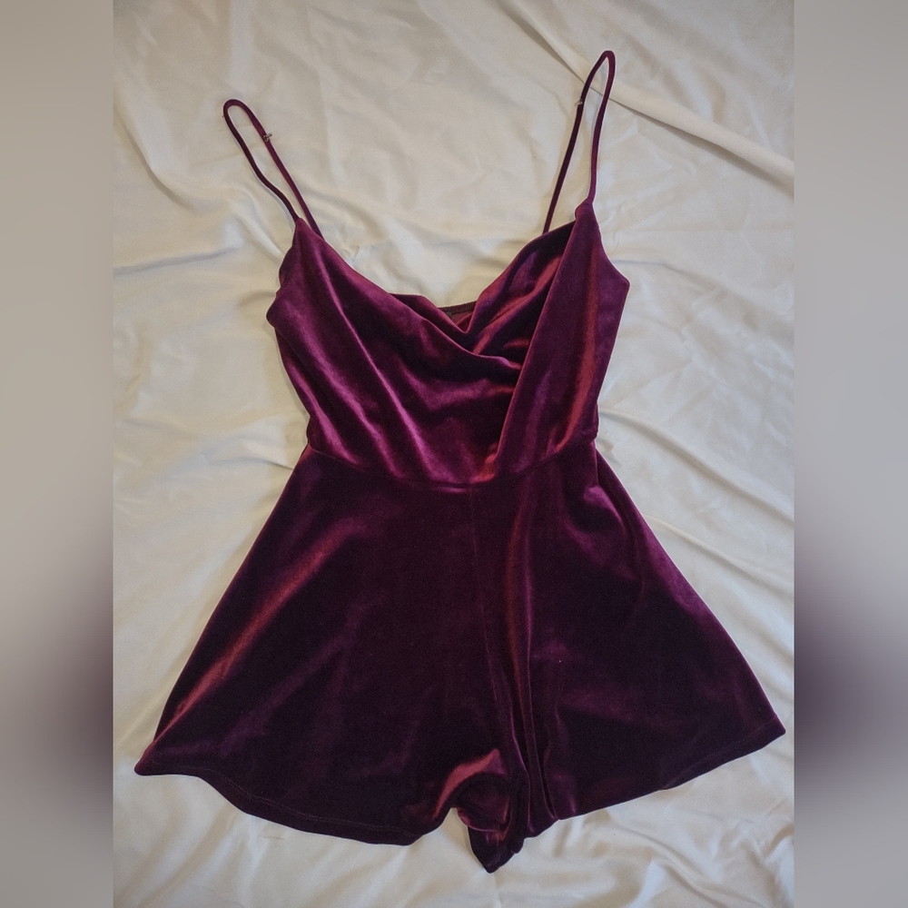 Red velvet formal romper size medium